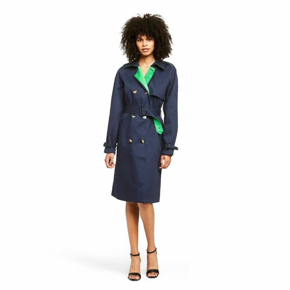 Phillip Lim Women's Trench Coat Navy/Green